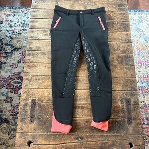 Kids Black and Pink Riding Pants